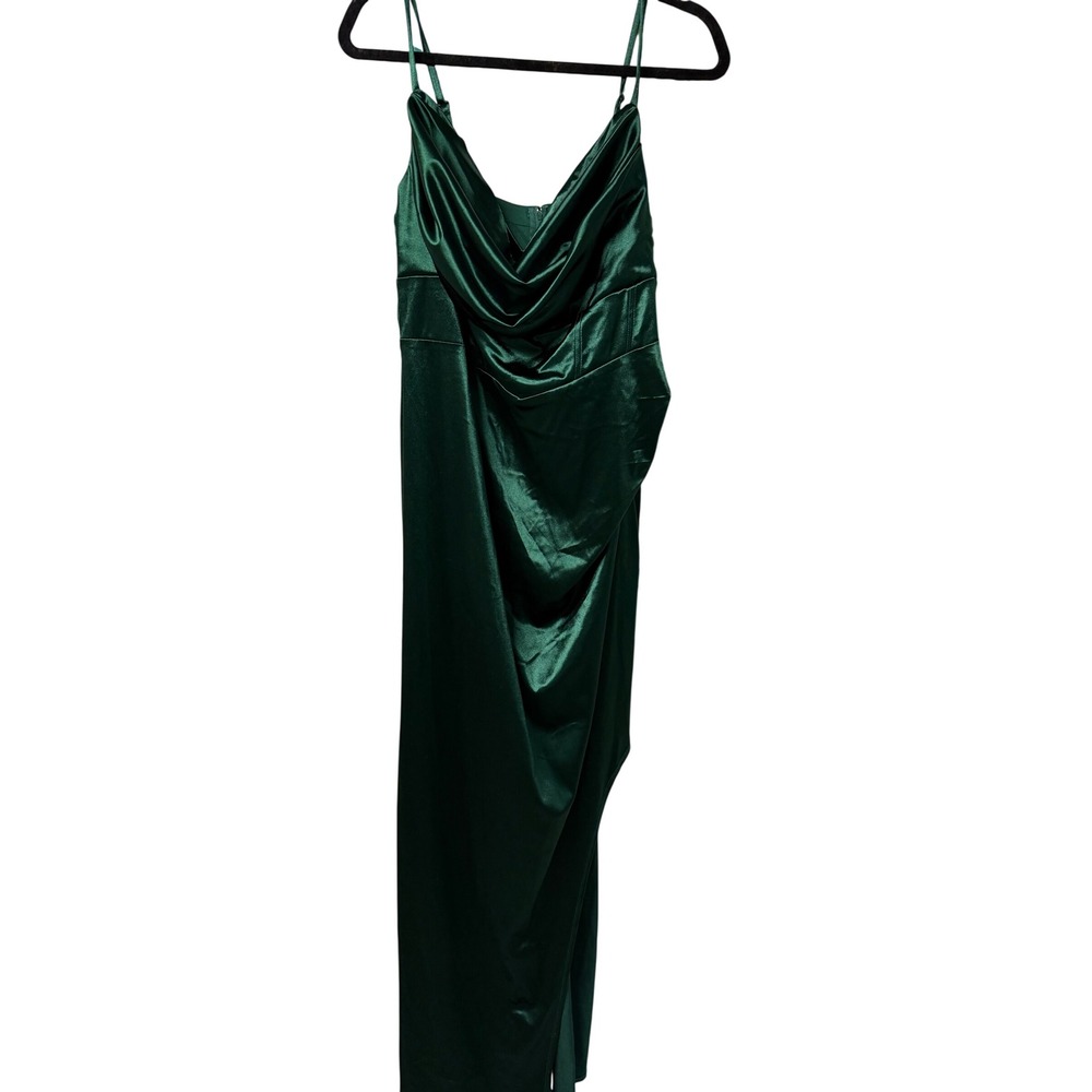 Emerald Sundae Green Satin Cowl Neck Corset Maxi Dress Size 18 NWT